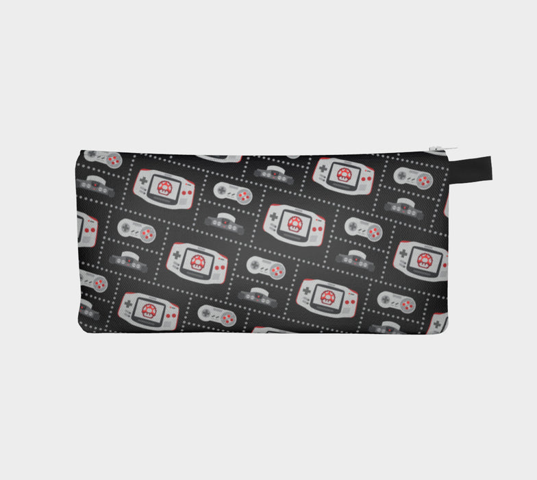 Nintendo Consoles, Mushroom Pattern Pencil Case (Red/Black)