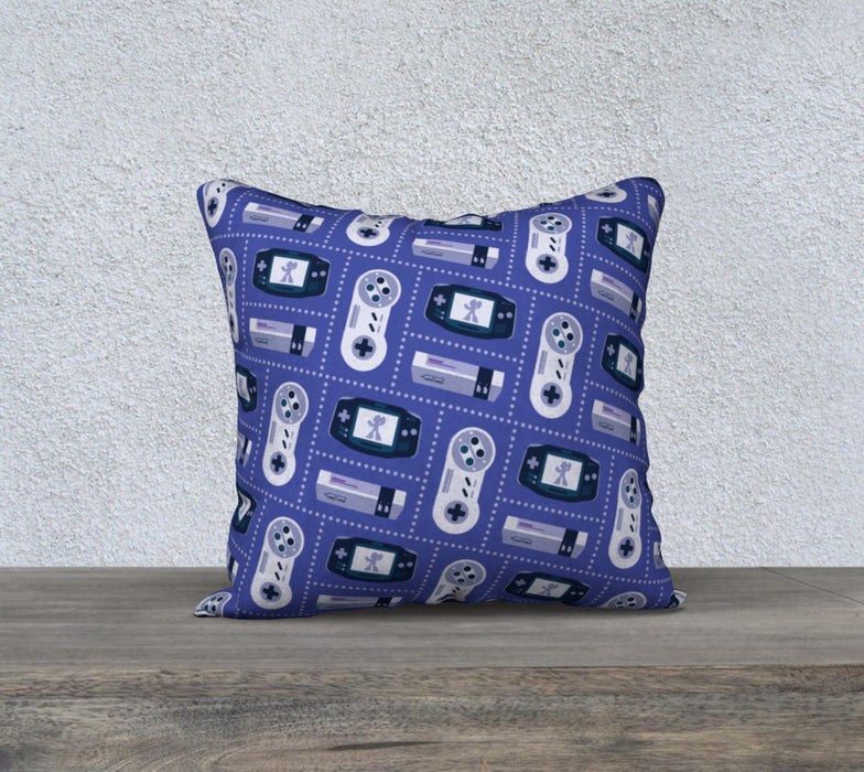 Nintendo Consoles, Megaman Pattern Pillow (Blue)