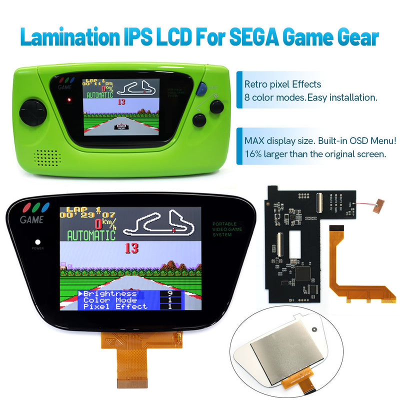 Laminated 3.5" 640x480 HD Retro Pixel IPS LCD Kit For For SEGA Game Gear