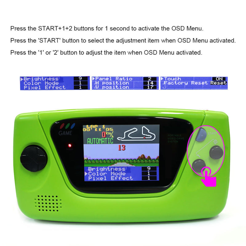 Laminated 3.5" 640x480 HD Retro Pixel IPS LCD Kit For For SEGA Game Gear