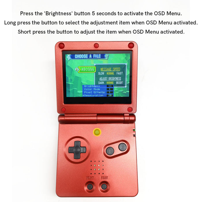 V5 IPS LCD Backlight Kit with Laminated Lens and OSD Kit for Game Boy Advance SP