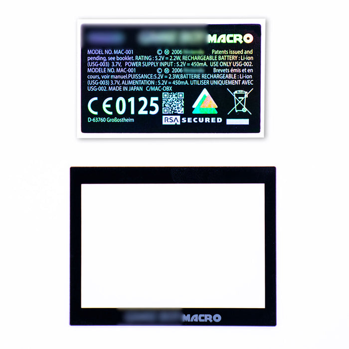 Glass Screen Lens + Label for Game Boy Macro