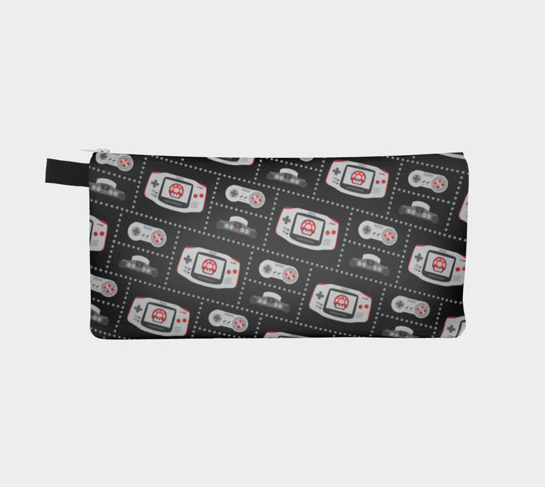 Nintendo Consoles, Mushroom Pattern Pencil Case (Red/Black)