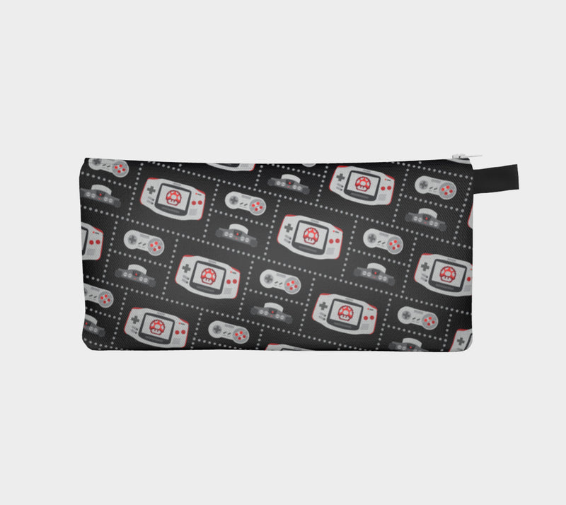 Consoles Nintendo, étui à crayons motif champignon (rouge/noir)