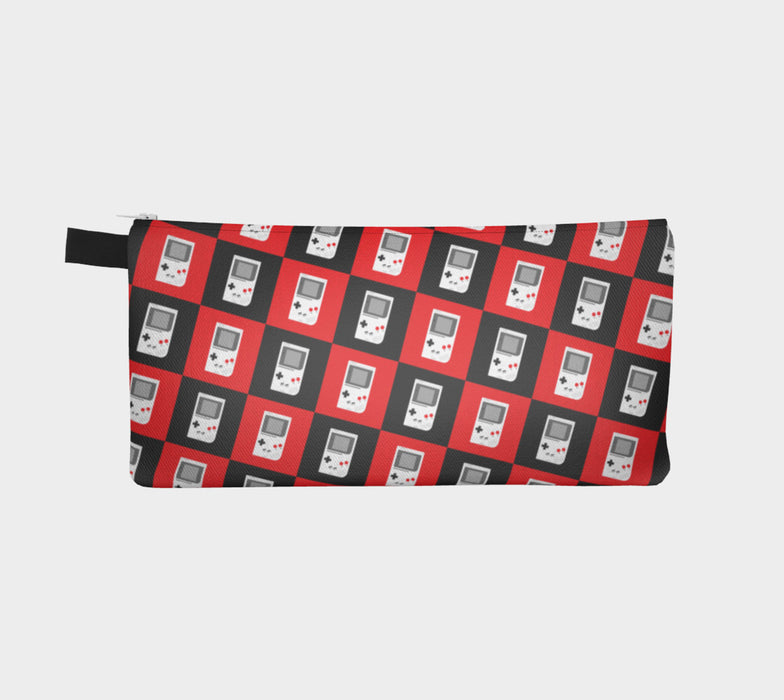 Gameboy Checkerboard Pattern Pencil Case (Red/Black)