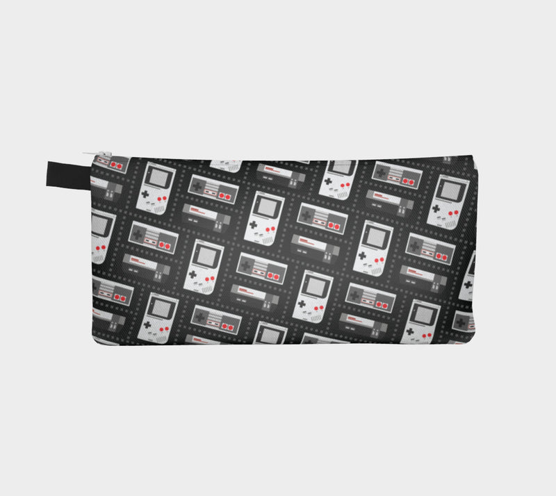 Étui à crayons à motif de consoles Nintendo (rouge/noir)