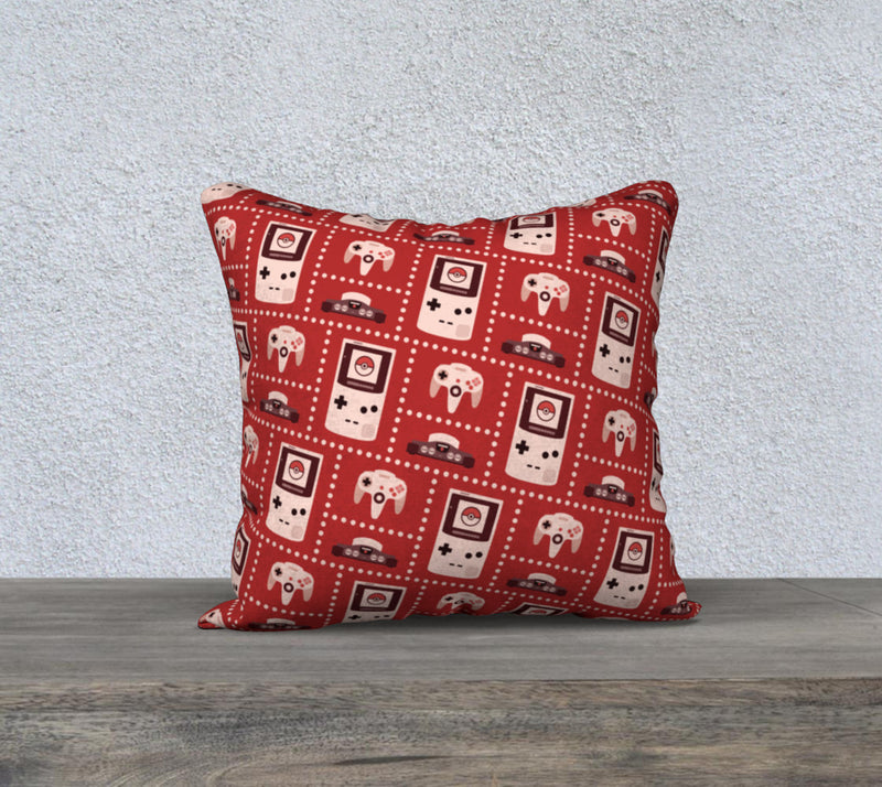 Consoles Nintendo, oreiller à motif Pokeball (rouge)